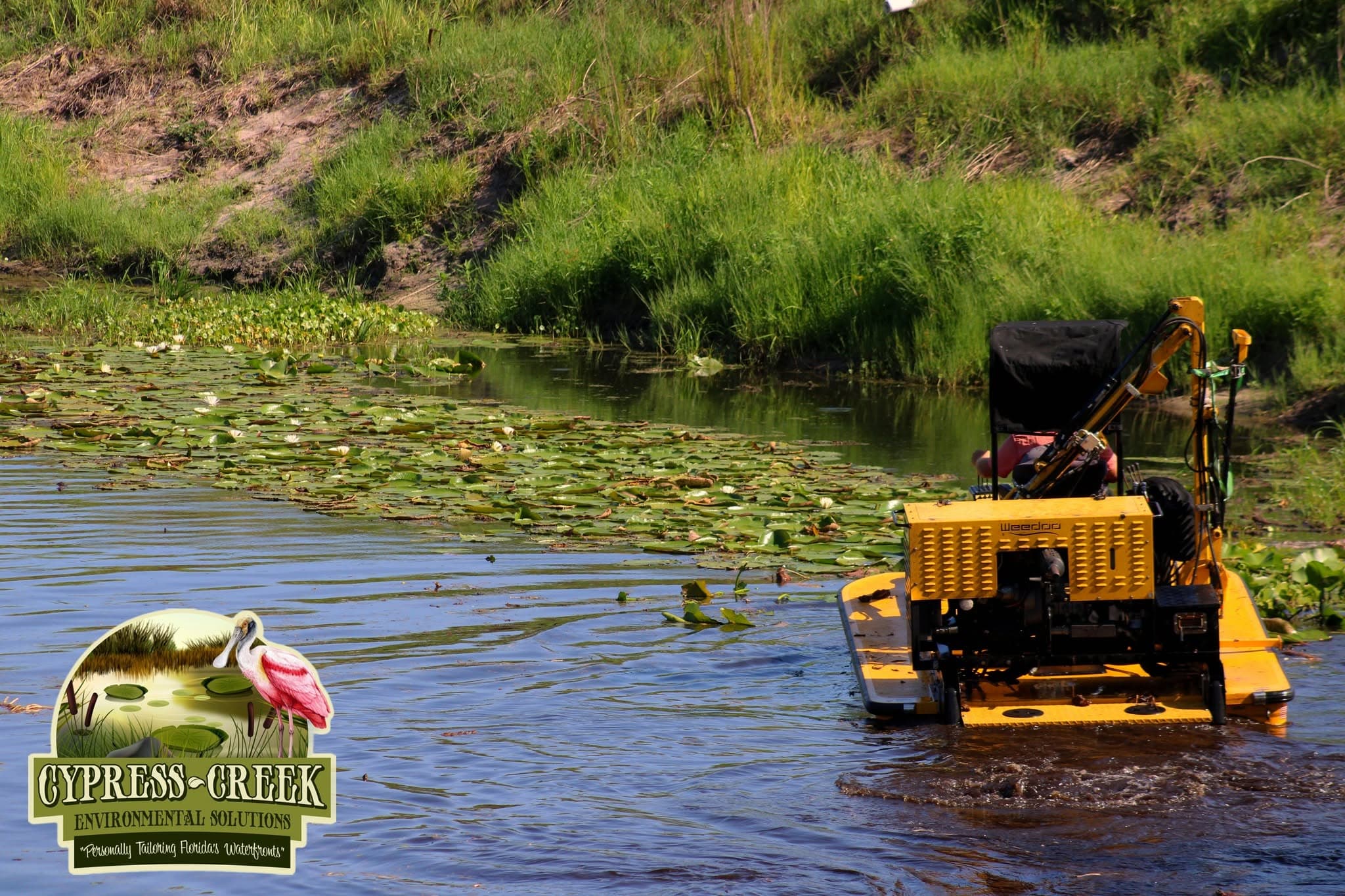 Aquatic Vegetation Removal work by Cypress Creek Environmental Solutions