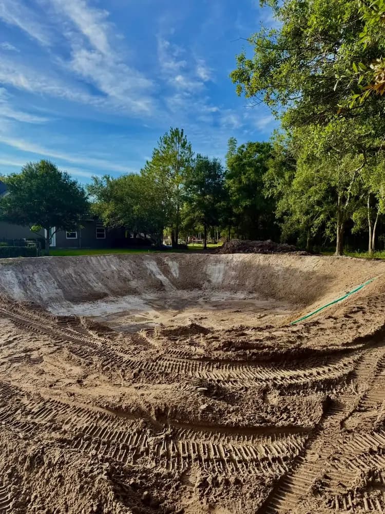 Erosion control work stabilizing a Florida shoreline slope